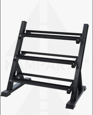 3-Tier Rack For Rubber Hex Dumbbells Bars Weights & Benches