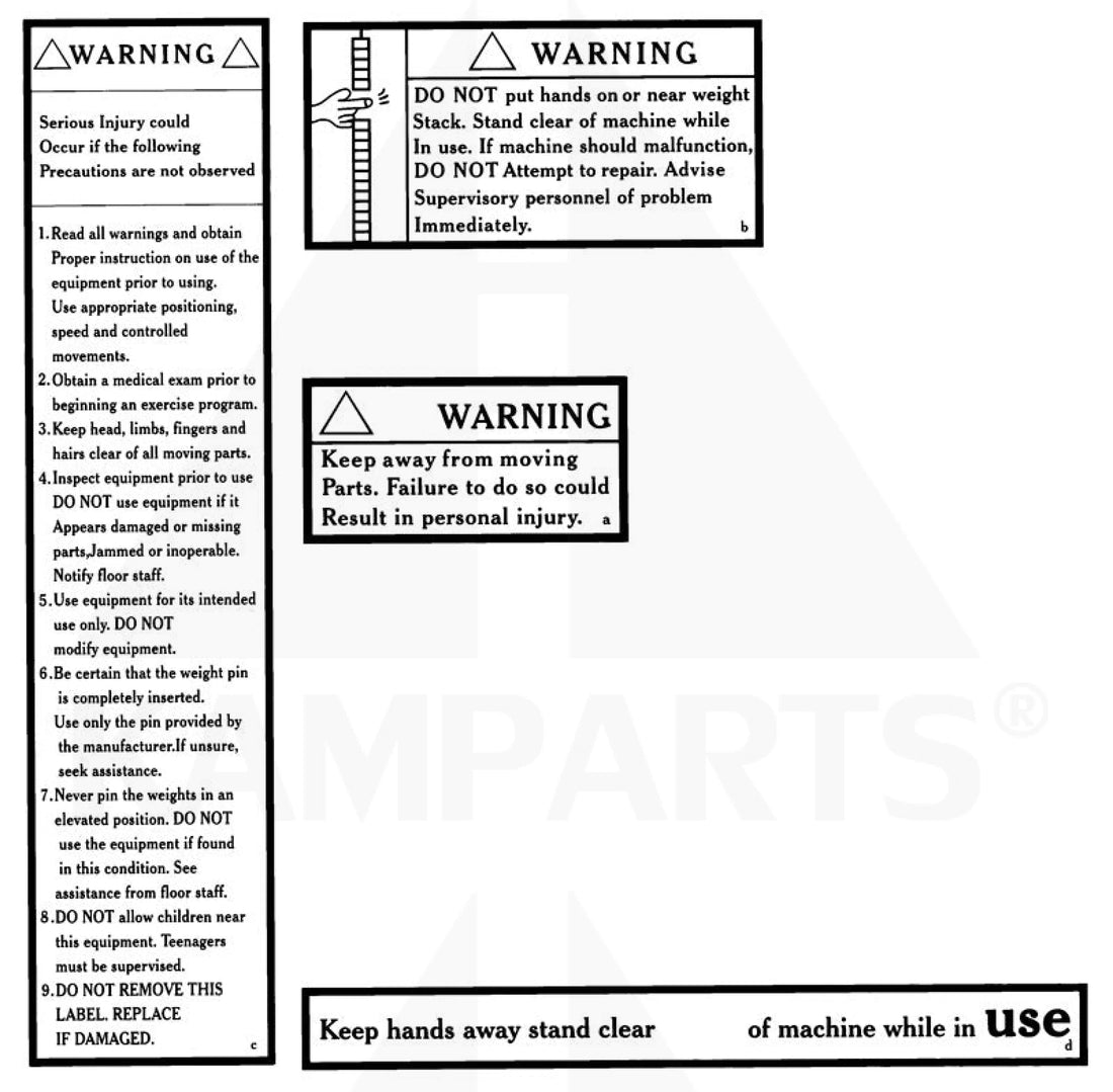 4-N-1 Warning Stickers Parts & Components