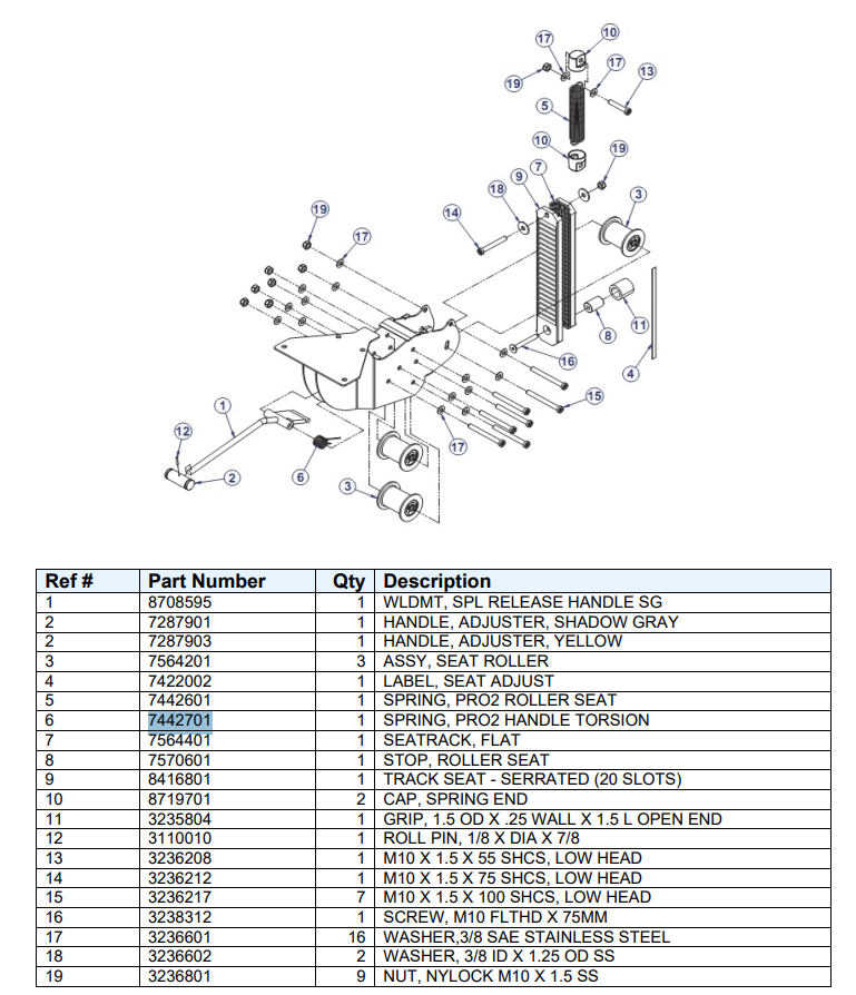 LF SPRING, PRO2 HANDLE TORSION SPRING