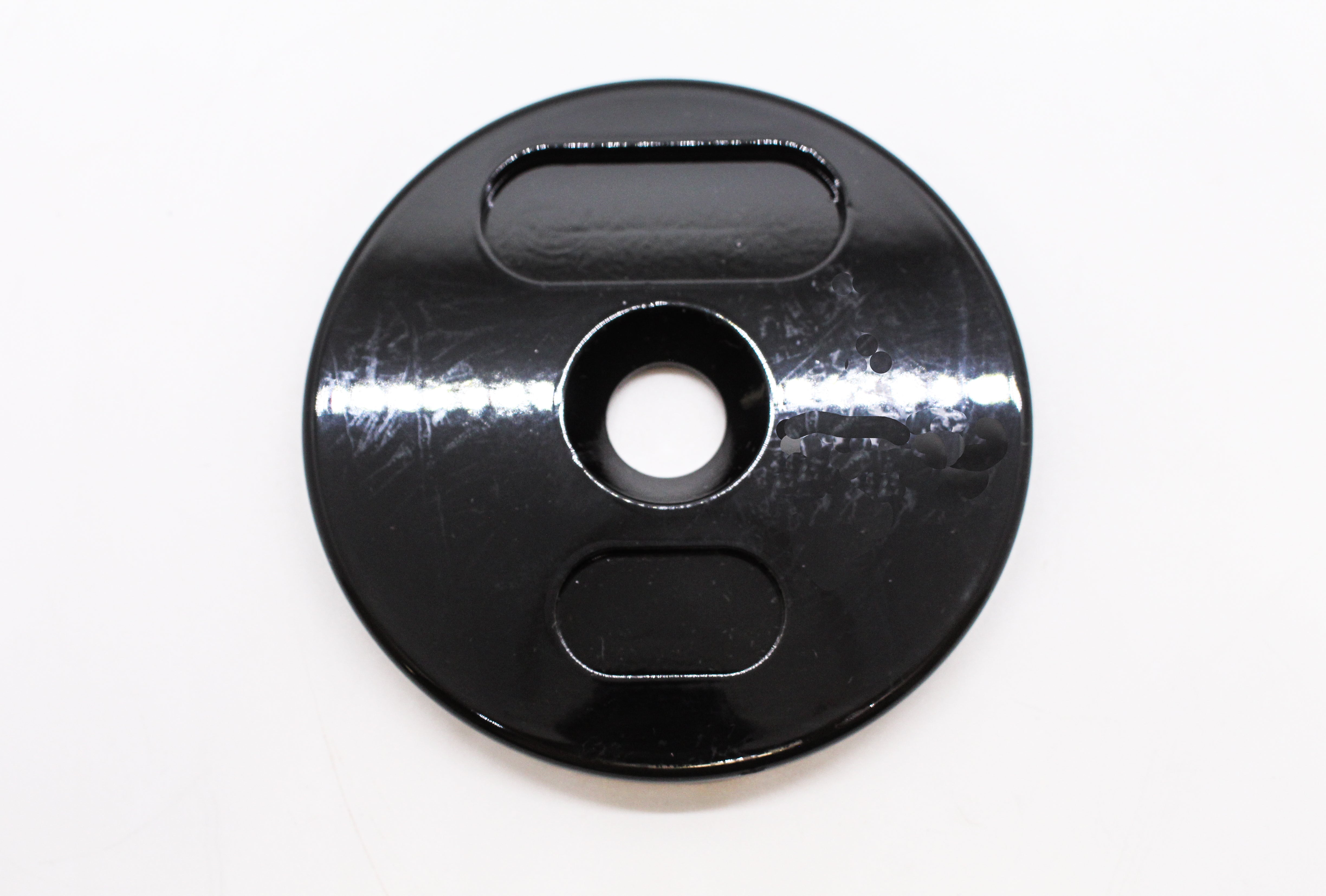 Solid Steel Black End Plate - 1.25 LB. 2 slots