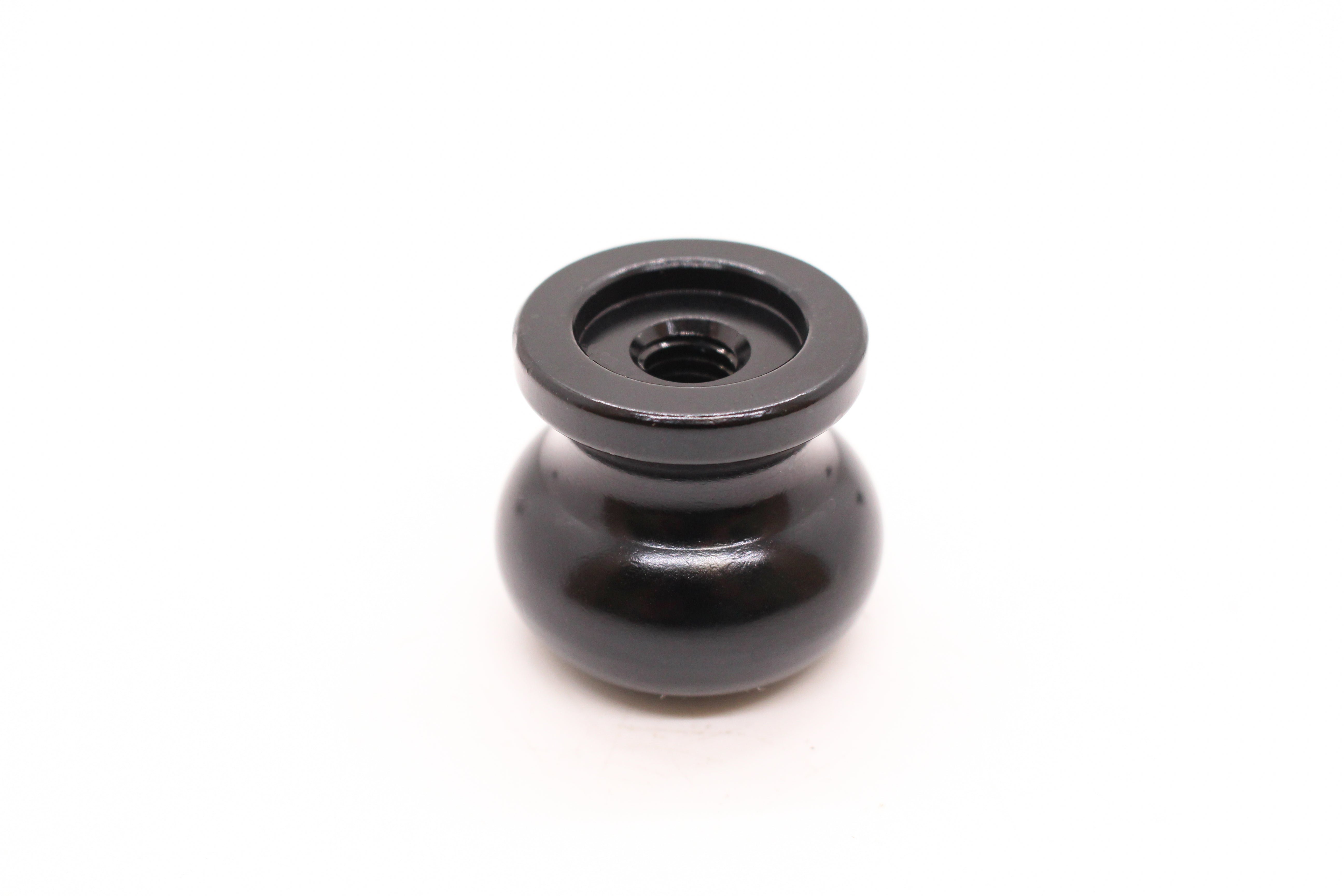 Aluminum Knob - 3/8” Thread. Round. Black