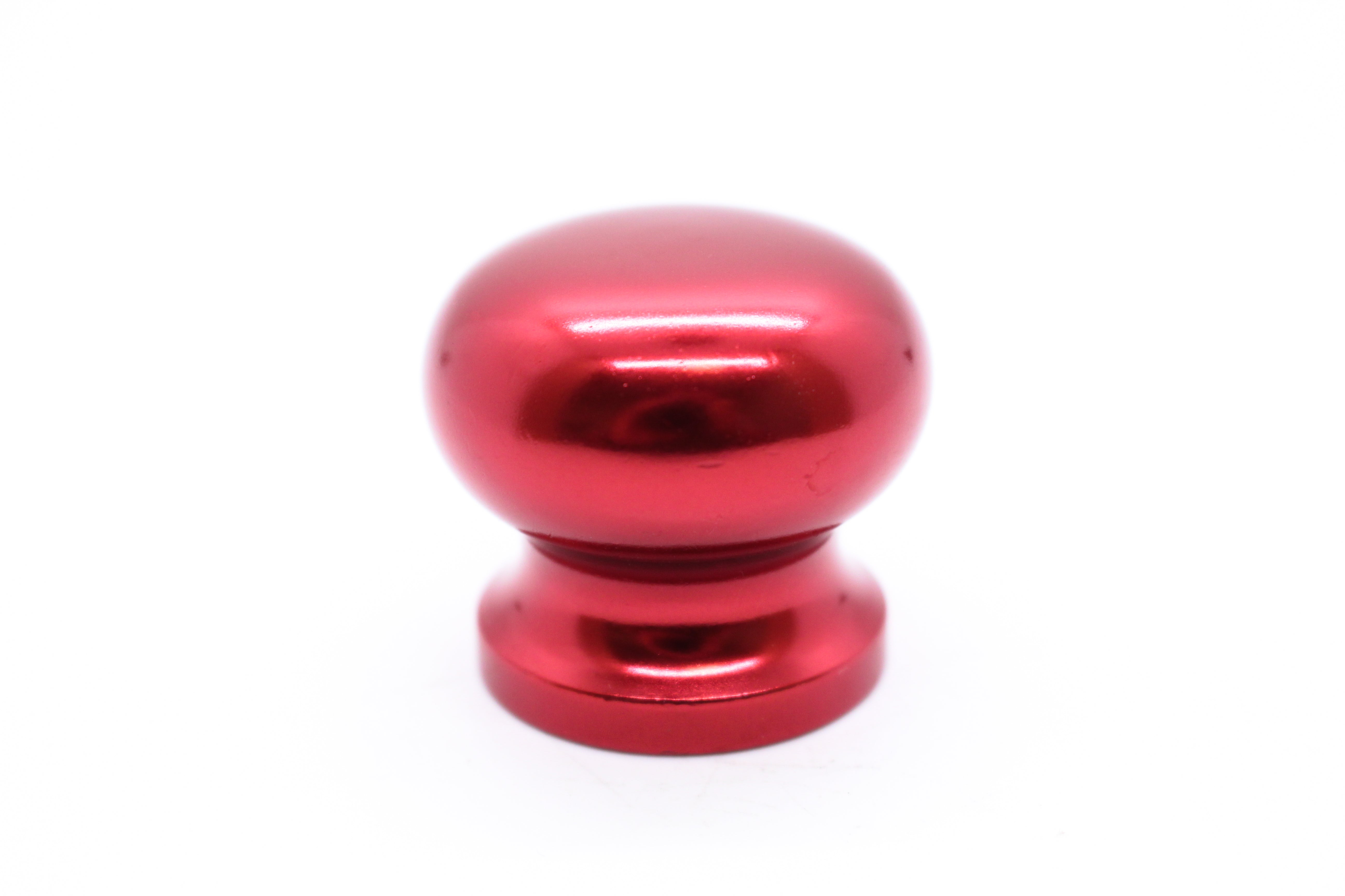 Aluminum Knob - 3/8” Thread. Round. Red