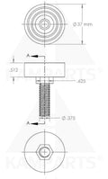 Adjustable Leveler With Nut - 3/8”- 16 x 37mm (Rubber Dia.) x 30mm (L) Parts & Components