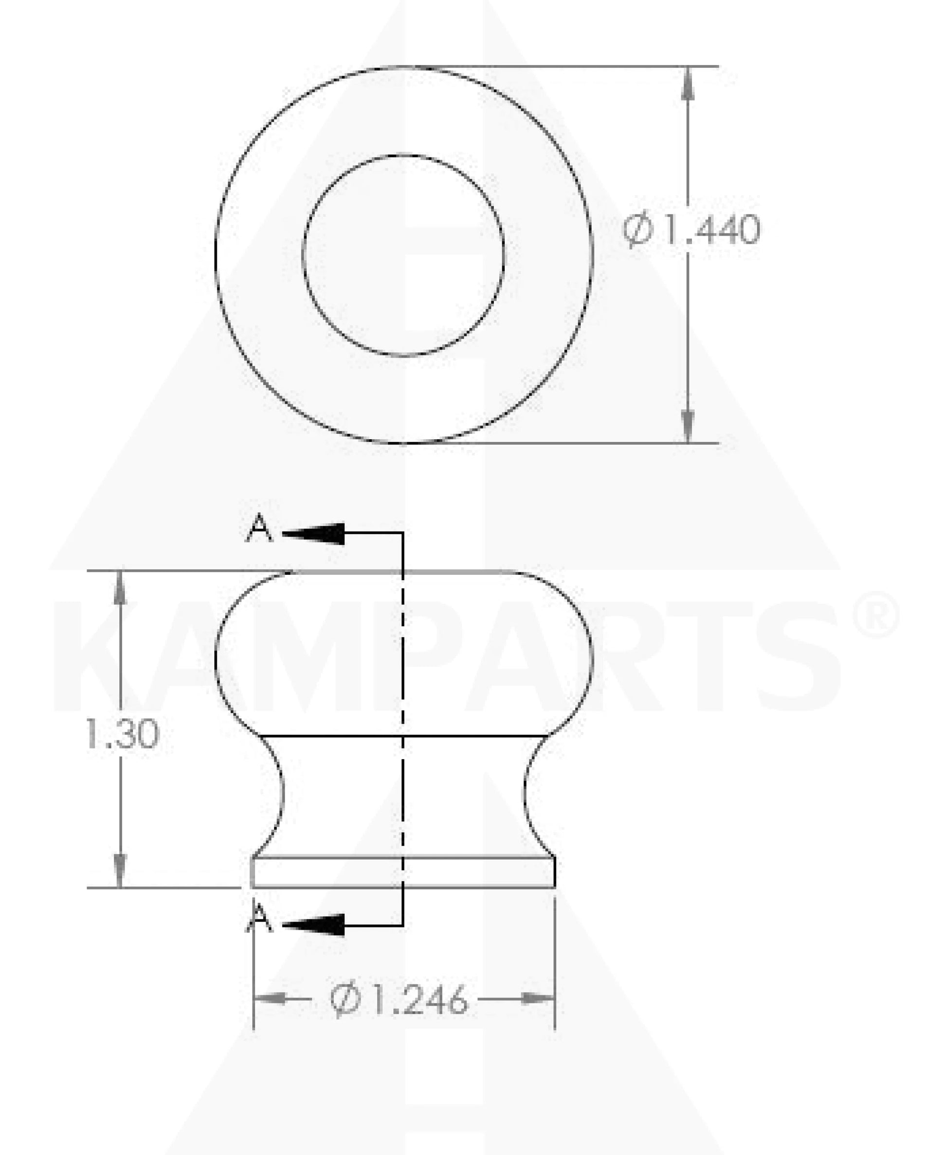 Aluminum Knob - 3/8” Thread. Round. Red Parts & Components