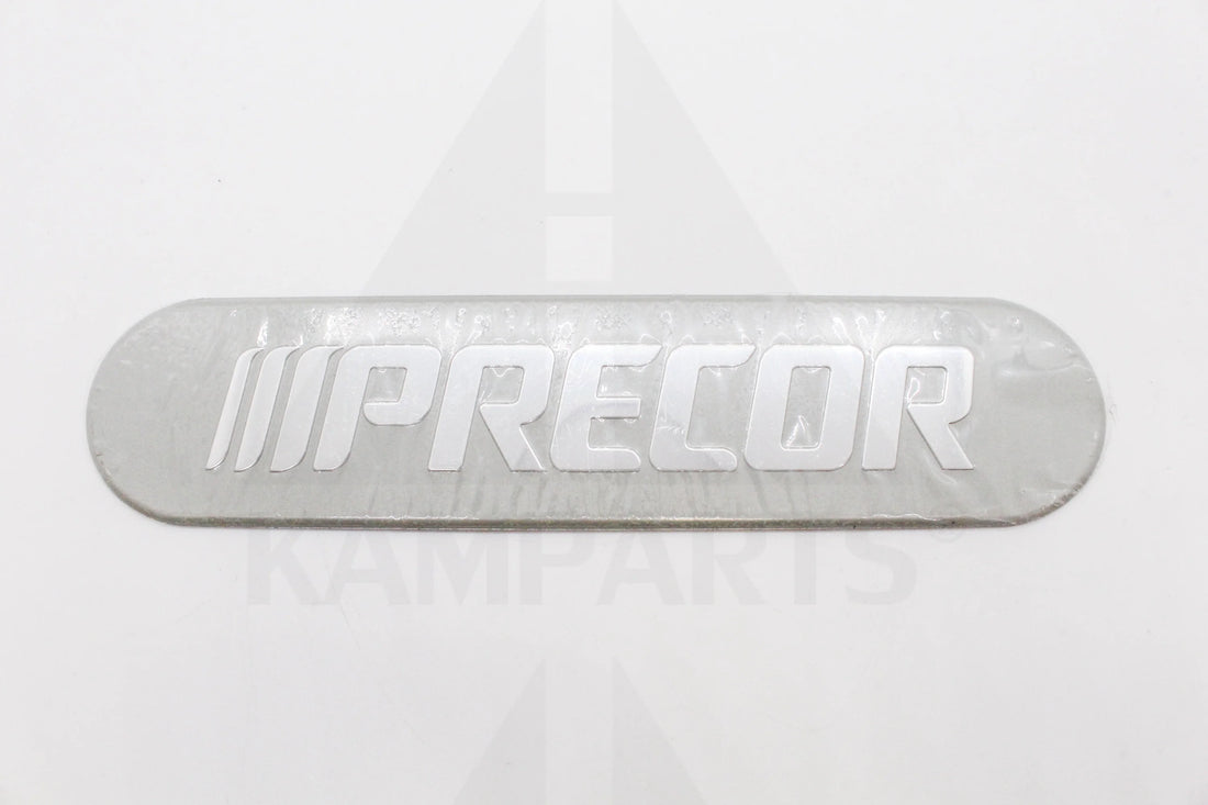 ALUMINUM SILVER HOOD LABEL - FOR PRECOR TREADMILL & ELLIPTICAL DECAL