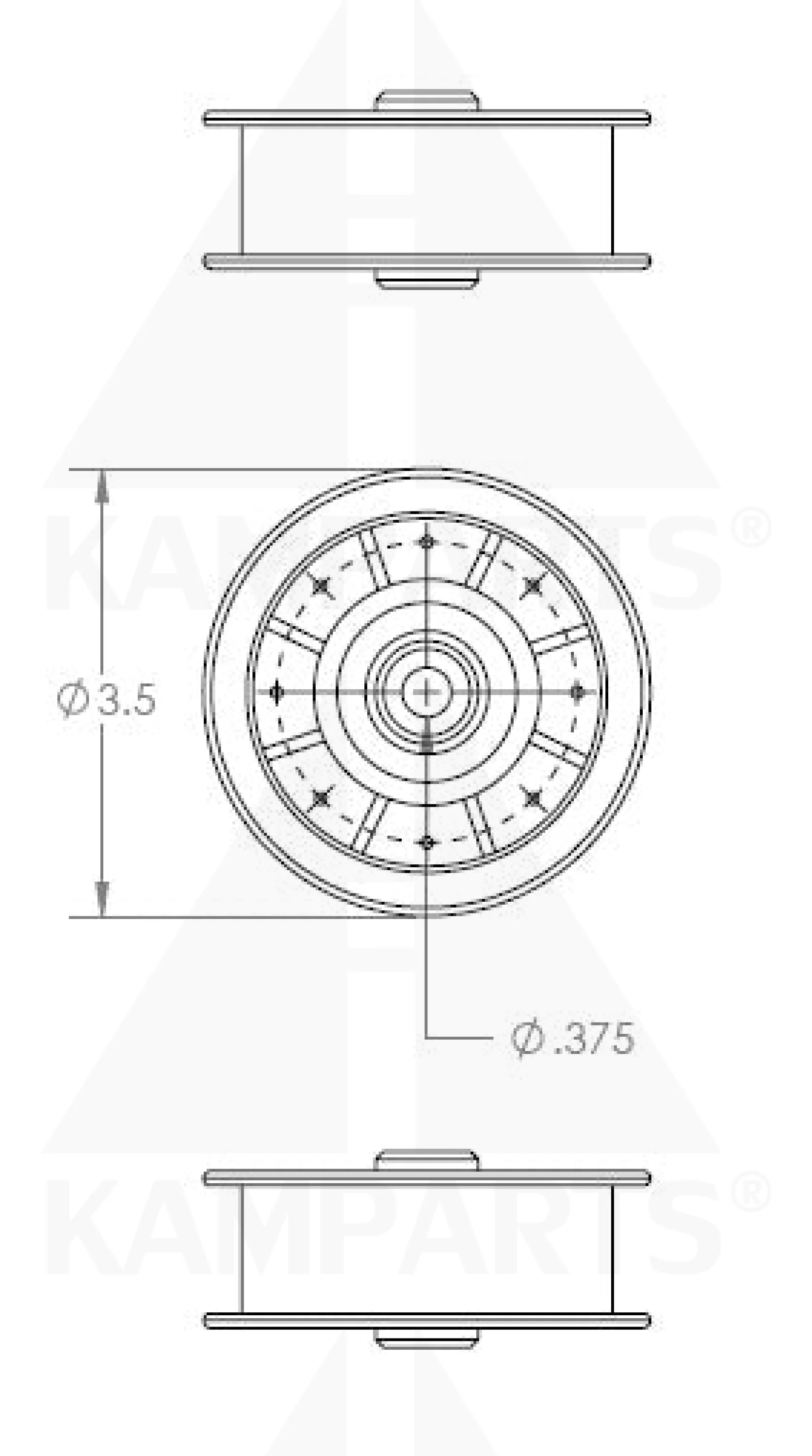 Belt Pulley - 3-1/2” x 1” Hub x 3/8” Bore Parts & Components