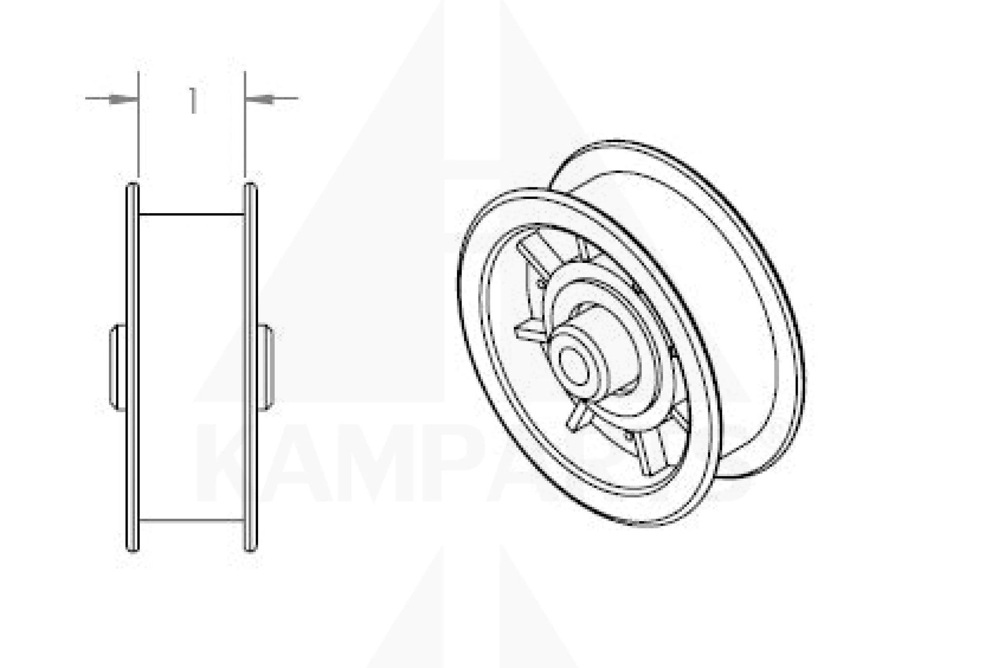 Belt Pulley - 3-1/2” x 1” Hub x 3/8” Bore Parts & Components