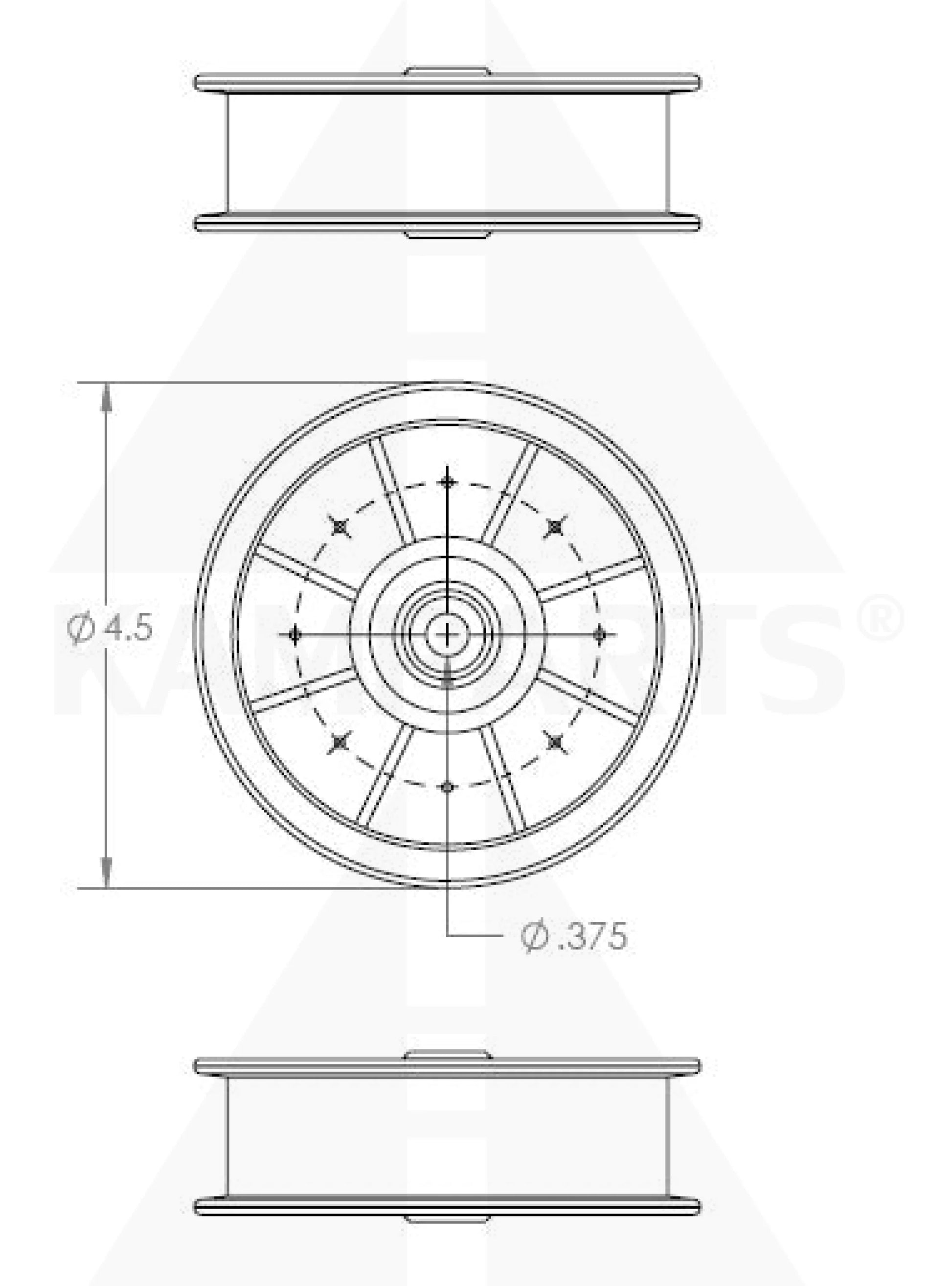Belt Pulley - 4-1/2” x 1” Hub x 3/8” Bore Parts & Components