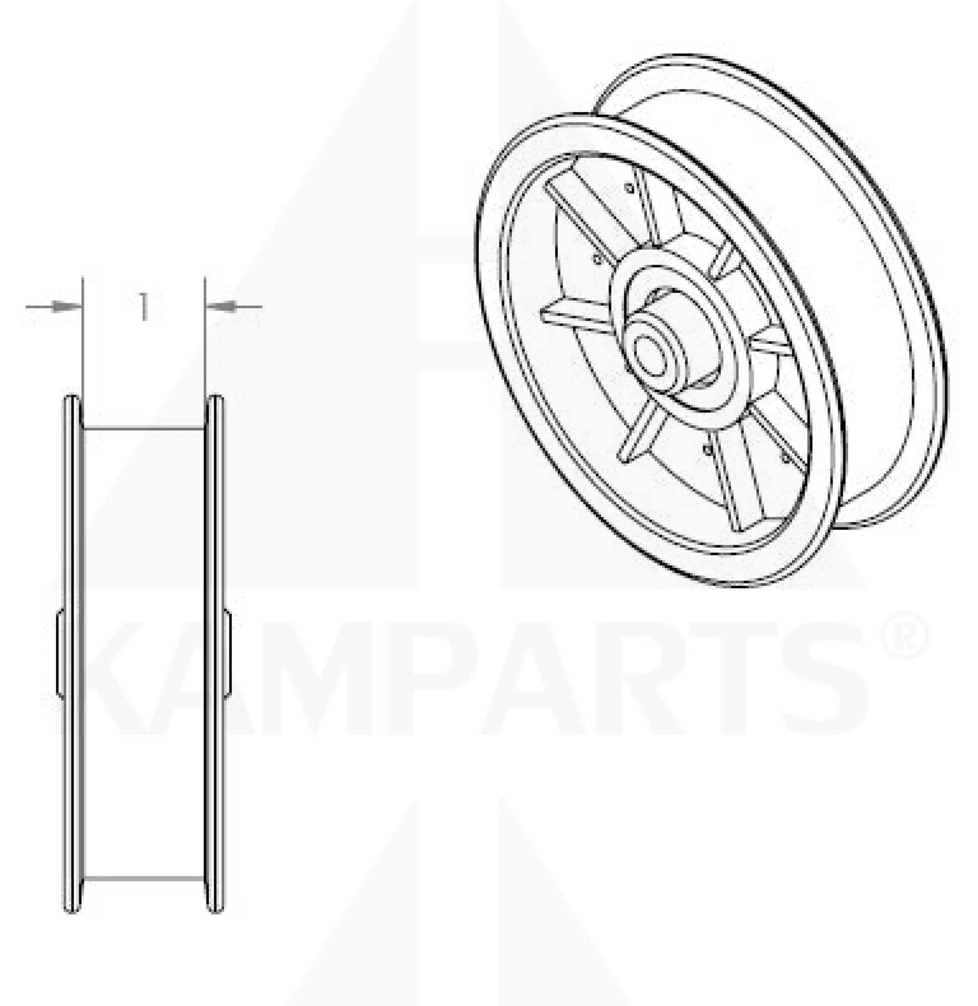 Belt Pulley - 4-1/2” x 1” Hub x 3/8” Bore Parts & Components