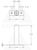 Black ABS/Steel Plate Holder - 8”L x 1-7/8” Dia. Parts & Components