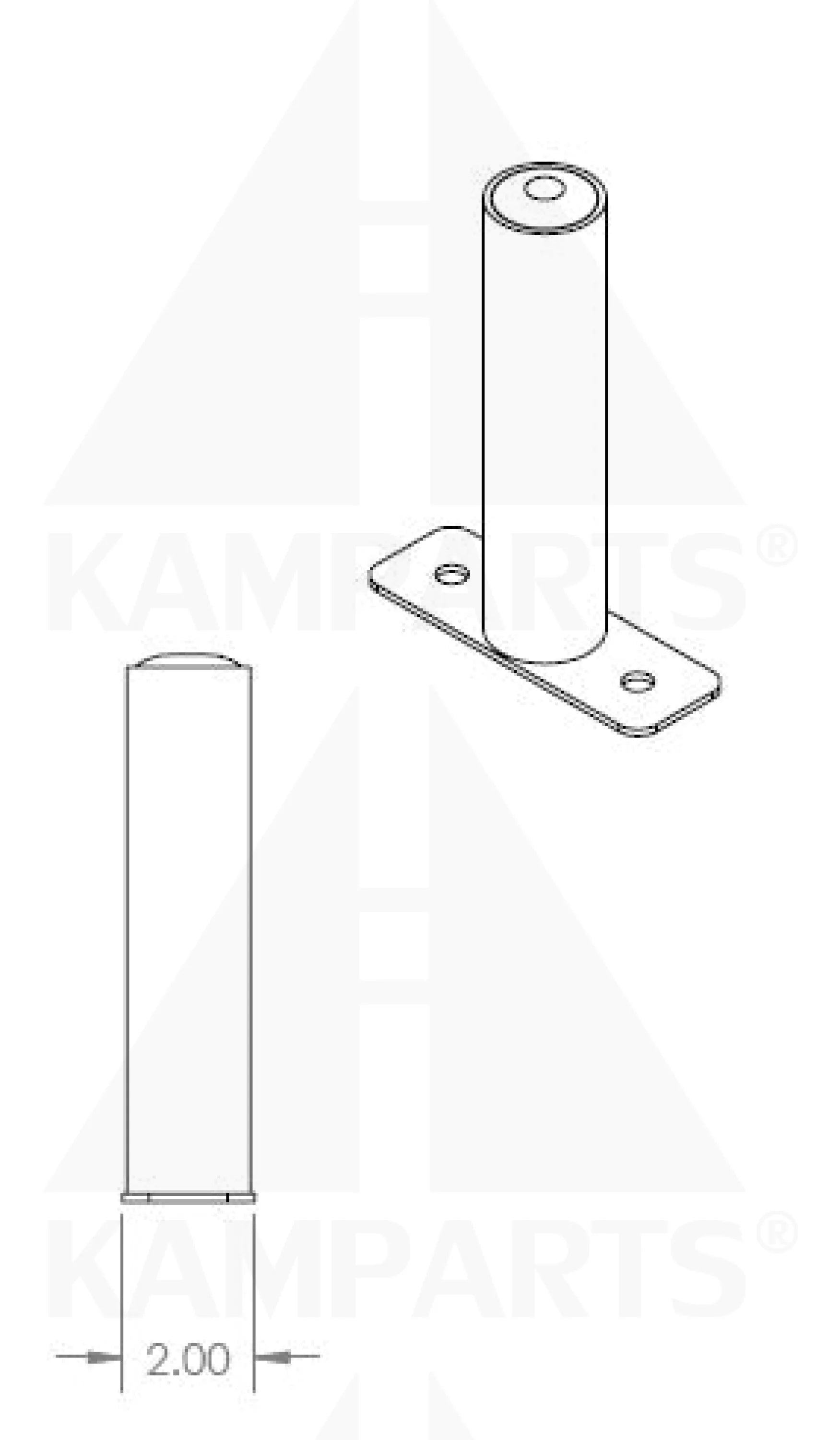 Black ABS/Steel Plate Holder - 8”L x 1-7/8” Dia. Parts & Components