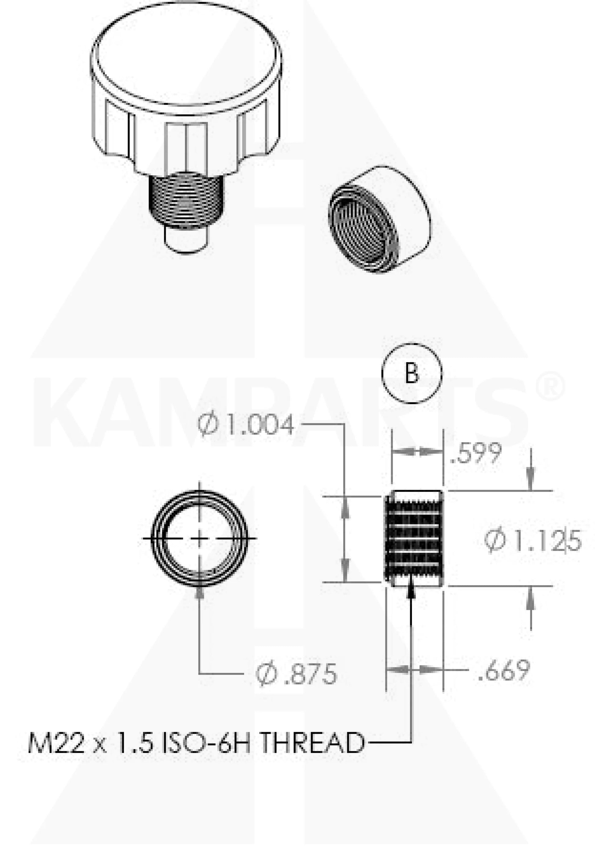 Black Big Knob - 1/2” Pin Parts & Components