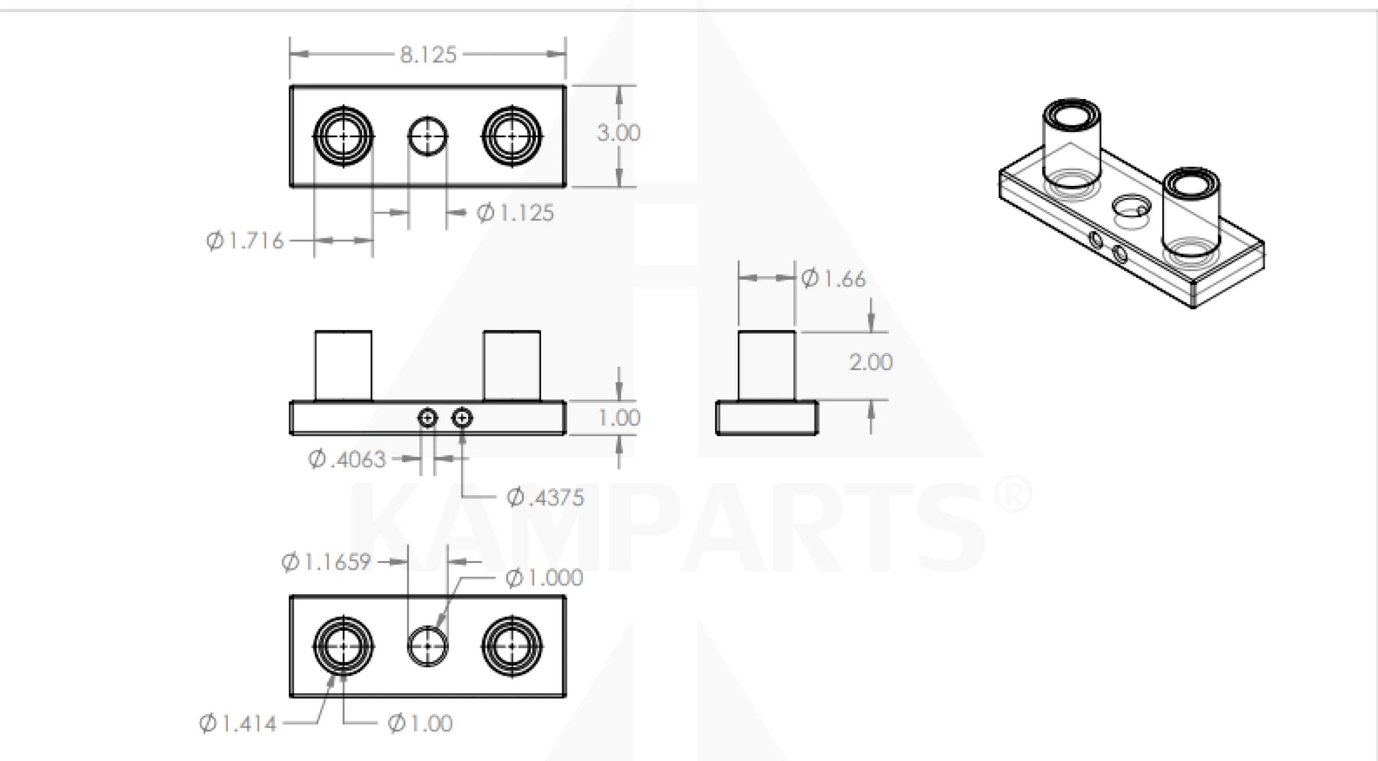 Black Composite Top Plate - 5LB Parts & Components