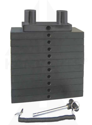 Black Composite Weight Stack - 75 LB - 5LB Increment Parts & Components