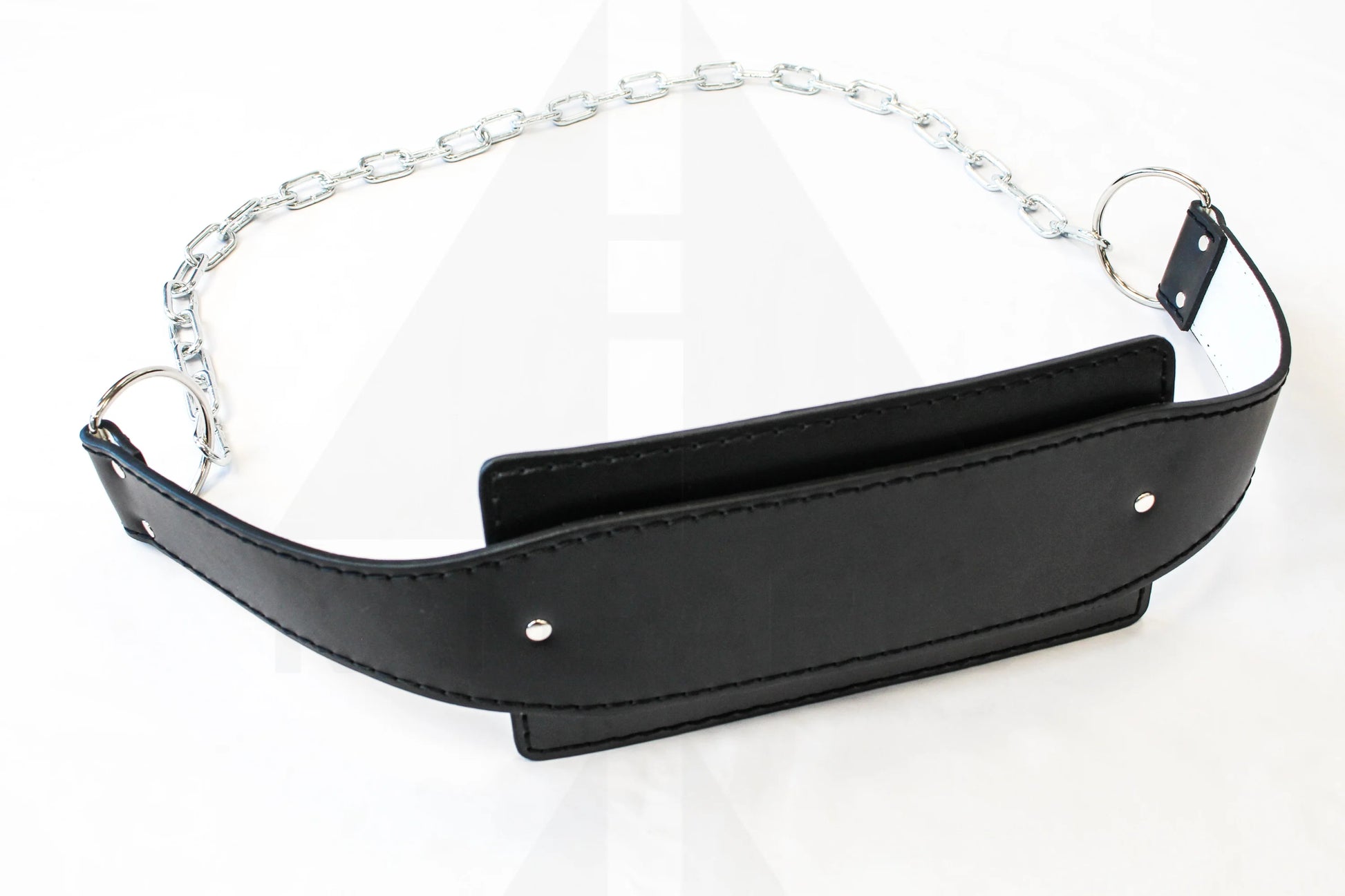 Black Leather Padded Dip Belt with Heavy Duty Chain & Hook *NEW STYLE* Gym Accessories