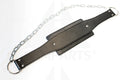 Black Leather Padded Dip Belt with Heavy Duty Chain & Hook *NEW STYLE* Gym Accessories
