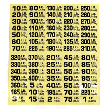 Black Number Sticker. Clear Back Ground. LB/Kg Parts & Components