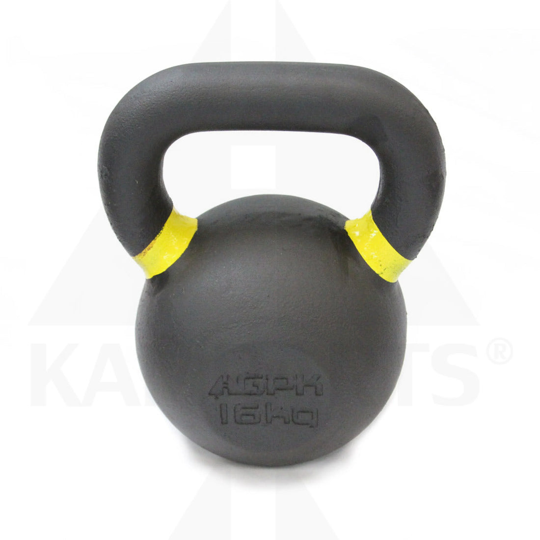 Black Powder Coated KettleBell - 16Kg/35LB Bars Weights & Benches