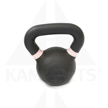 Black Powder Coated KettleBell - 8Kg/18LB Bars Weights & Benches