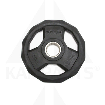 Black Rubberized 2’’ Olympic Grip Plate - 10 LB Bars Weights & Benches