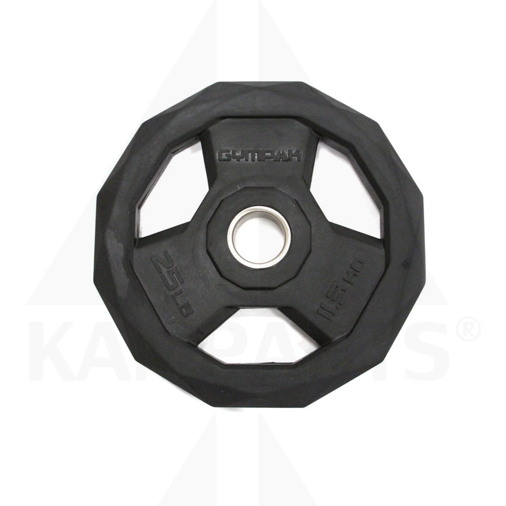 Black Rubberized 2’’ Olympic Grip Plate - 25 LB Bars Weights & Benches