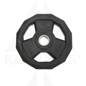 Black Rubberized 2’’ Olympic Grip Plate - 25 LB Bars Weights & Benches