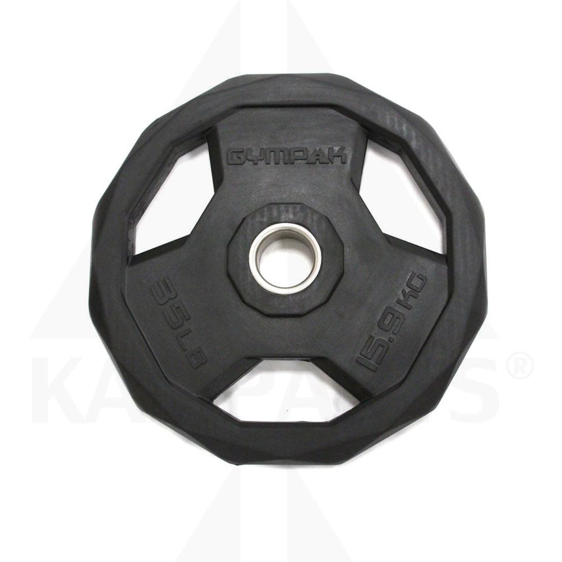 Black Rubberized 2’’ Olympic Grip Plate - 35 LB Bars Weights & Benches