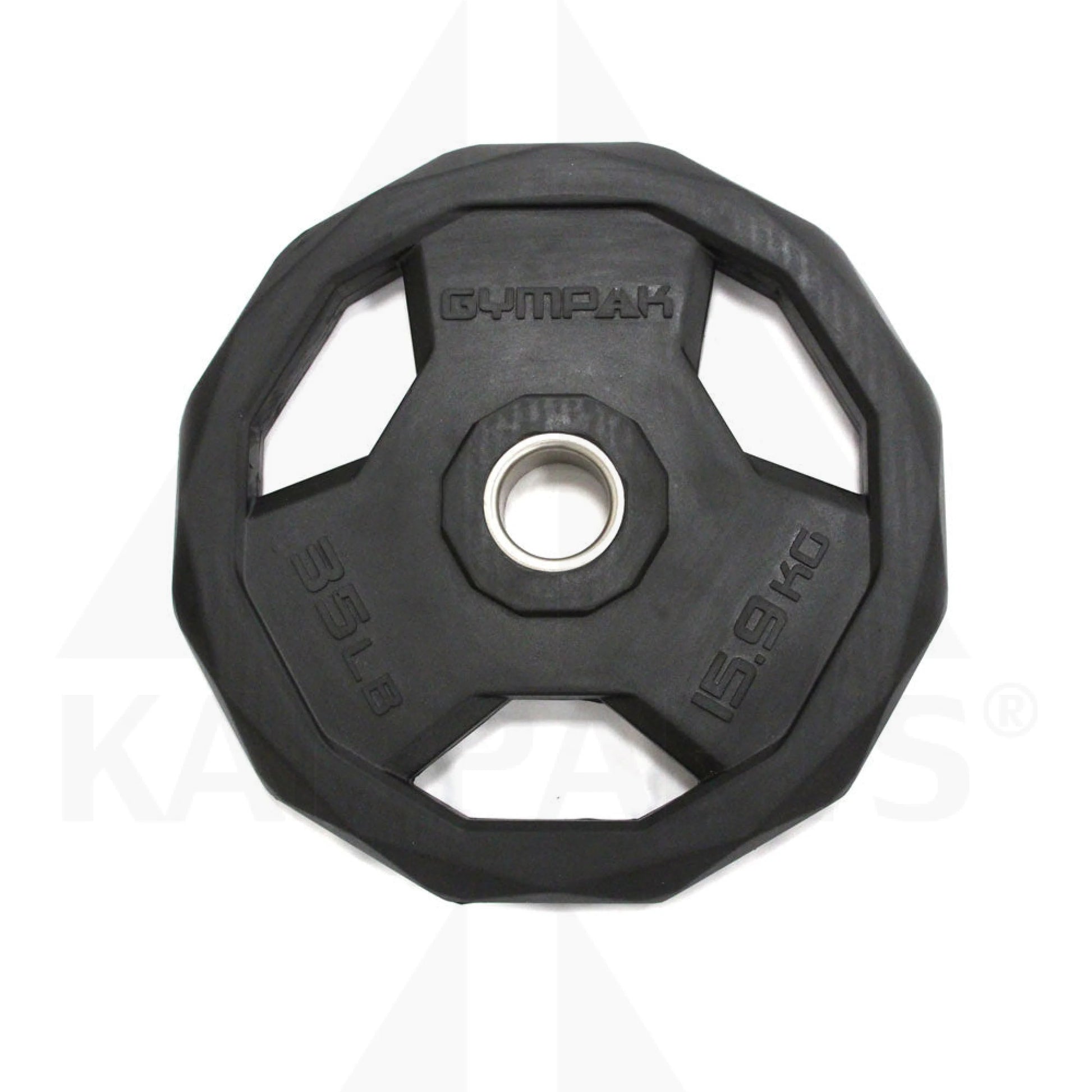 Black Rubberized 2’’ Olympic Grip Plate - 35 LB Bars Weights & Benches