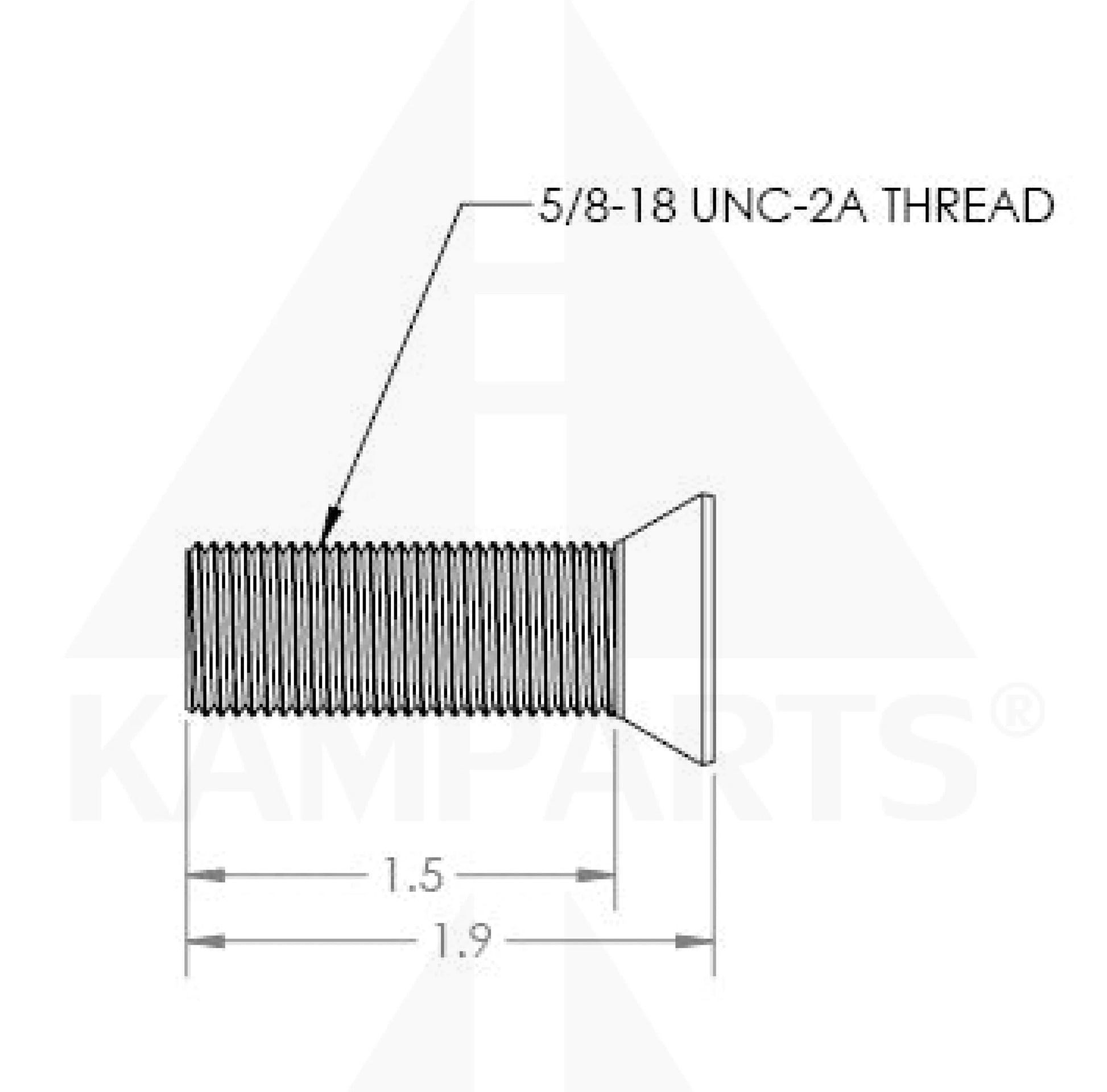 Bolt - 5/8” Heat Treated. Fine Thread Functional Training (NEW)