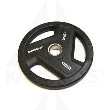 Commercial Black TPU Olympic Grip Plate - 25 LB Bars Weights & Benches