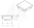 End Cap - Fits 2” Square x 11 Gauge Tube. U.S. Made Parts & Components