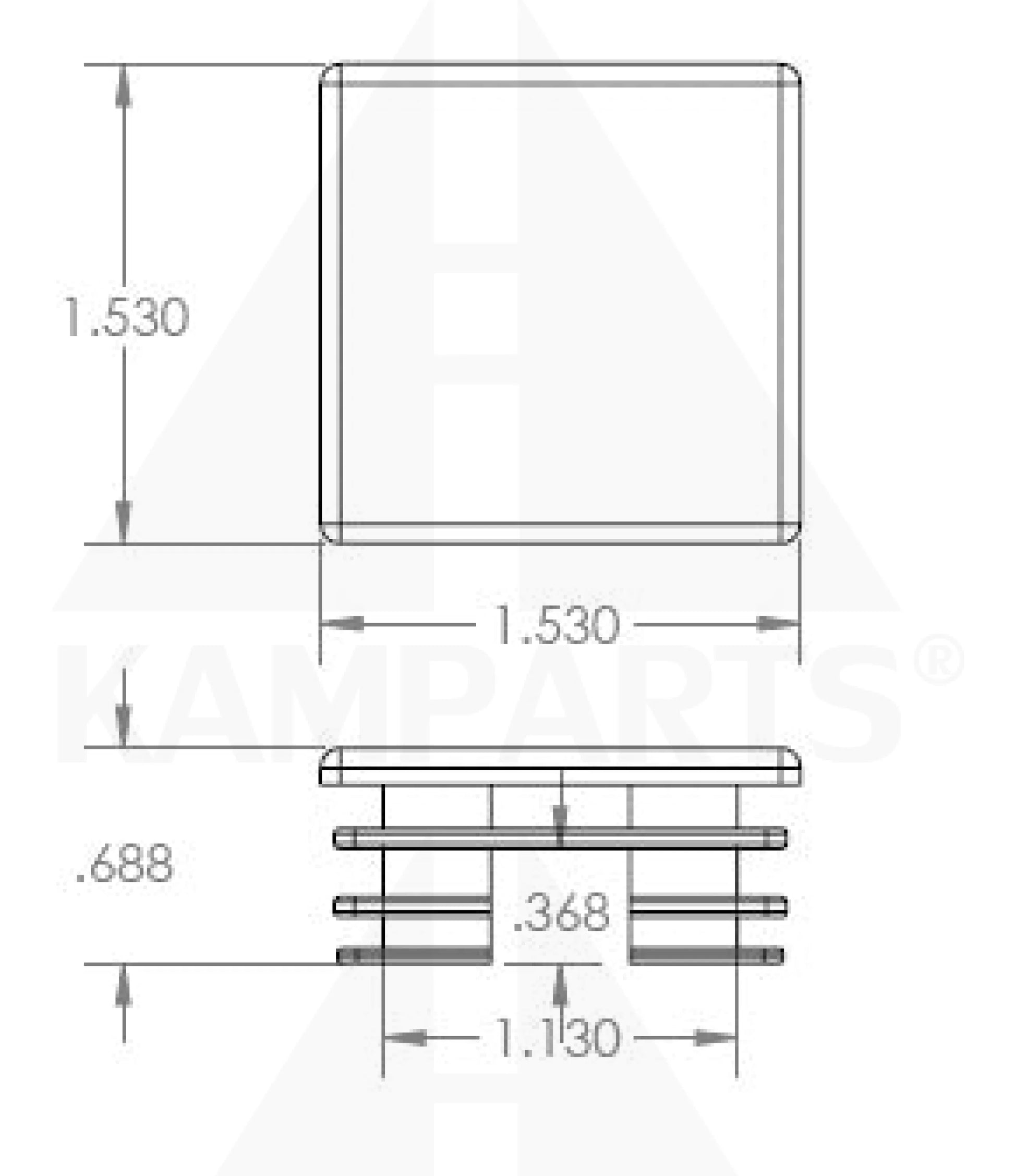 End Cap - Multi-Gauge - Fits 1-1/2” Square Tube Parts & Components