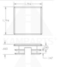 End Cap - Multi-Gauge - Fits 1-3/4” Square Tube Parts & Components