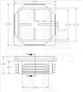 End Cap Multi-Gauge - Fits 3 x 3 Square Tube Parts & Components