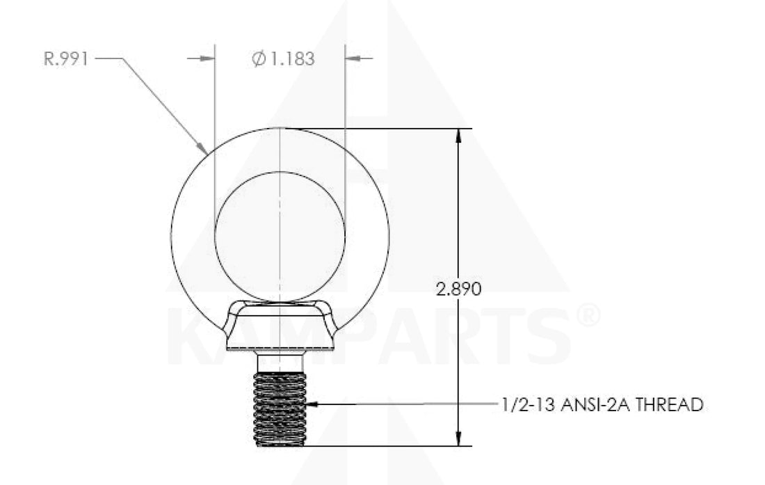 Eye Bolt - 1/2” Cable-Chain-Belting