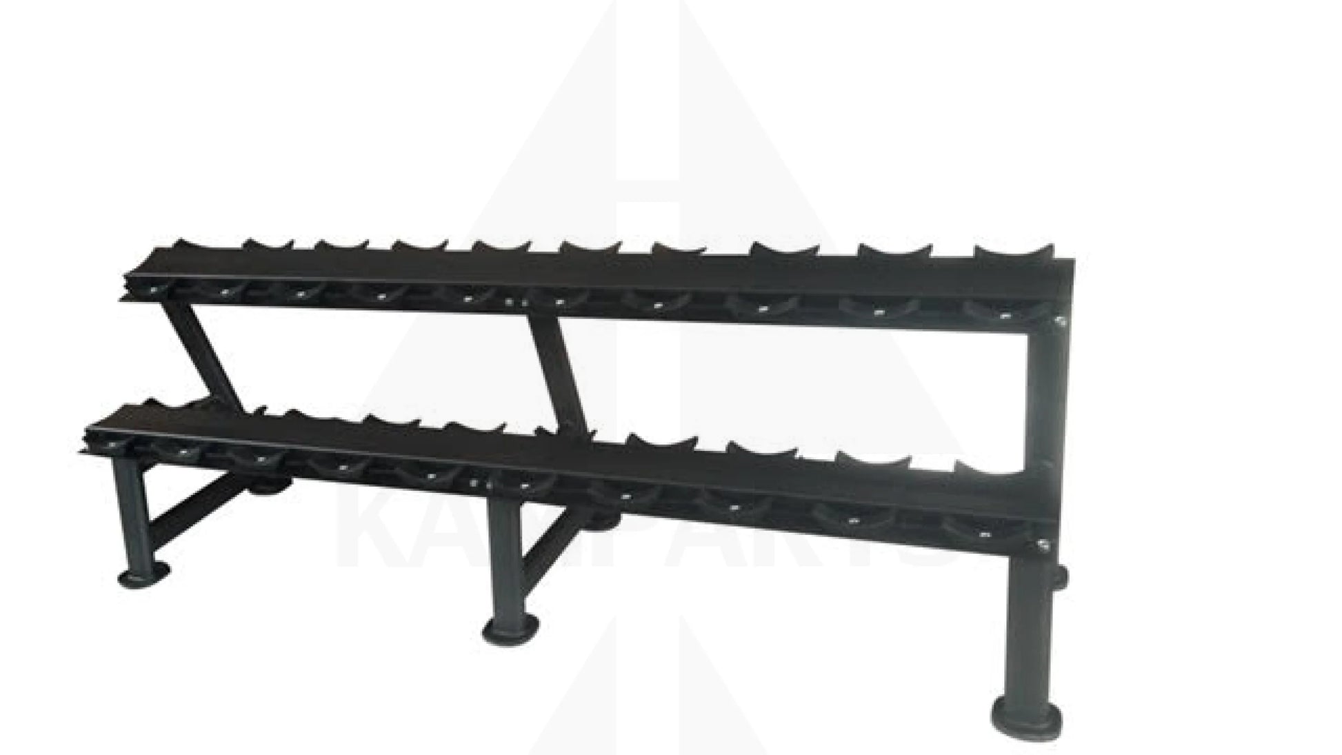 Fixed Dumbbell Rack - 10 Pair 2-Tier Club Bars Weights & Benches