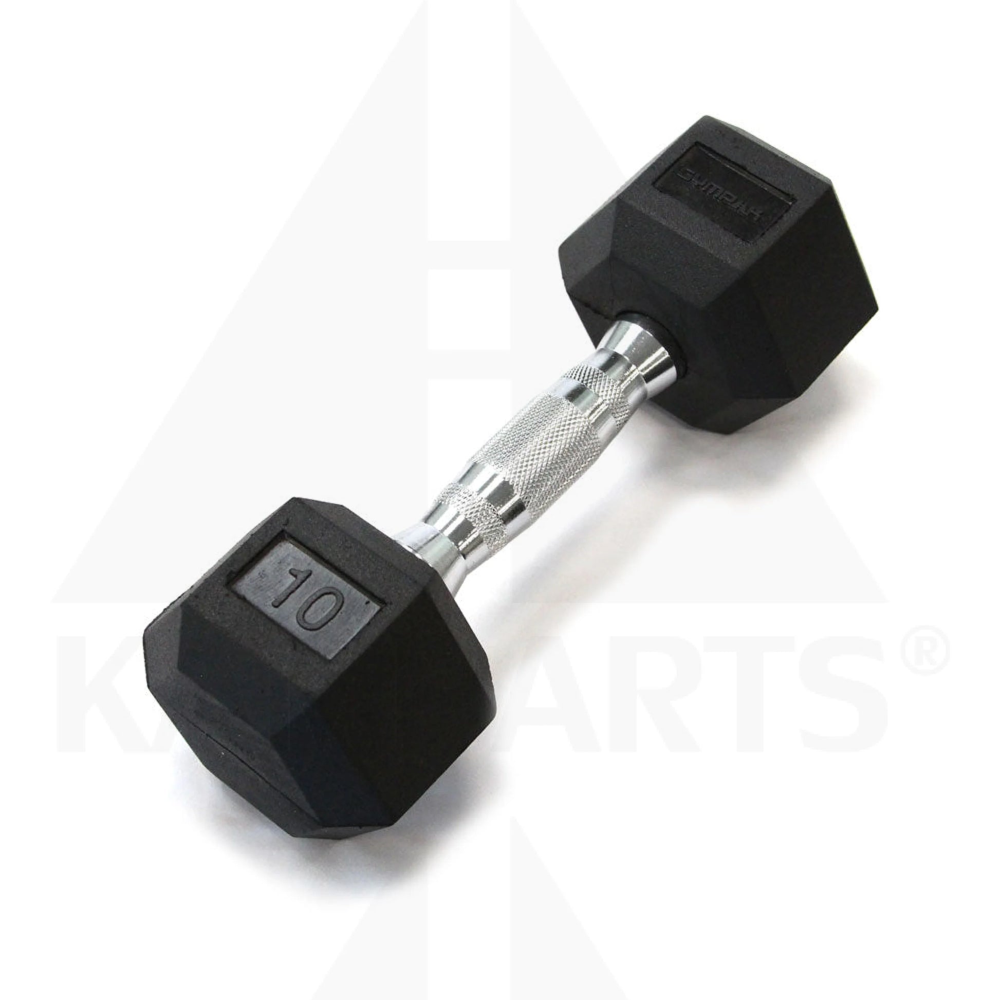 GymPak Rubber Hex Dumbbell - 10 LB - CushBell Bars Weights & Benches