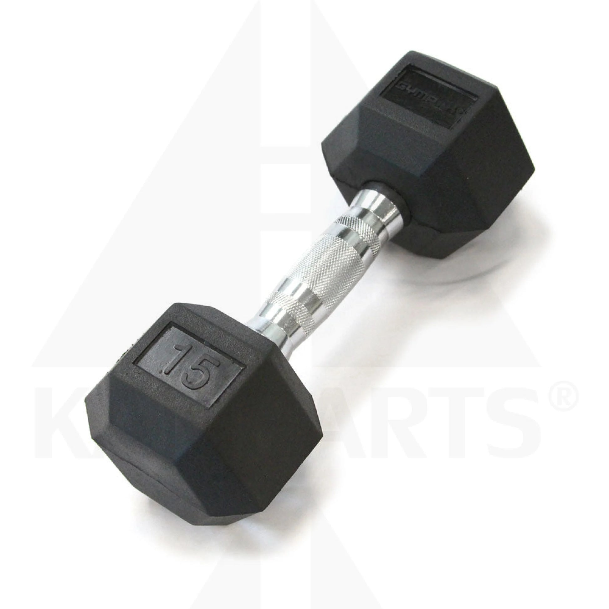 GymPak Rubber Hex Dumbbell - 15 LB - CushBell Bars Weights & Benches