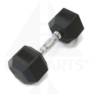 GymPak Rubber Hex Dumbbell - 20 LB - CushBell Bars Weights & Benches