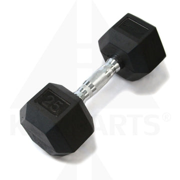GymPak Rubber Hex Dumbbell - 25 LB - CushBell Bars Weights & Benches