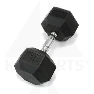 GymPak Rubber Hex Dumbbell - 40 LB - CushBell Bars Weights & Benches