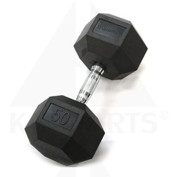 GymPak Rubber Hex Dumbbell - 50 LB - CushBell Bars Weights & Benches