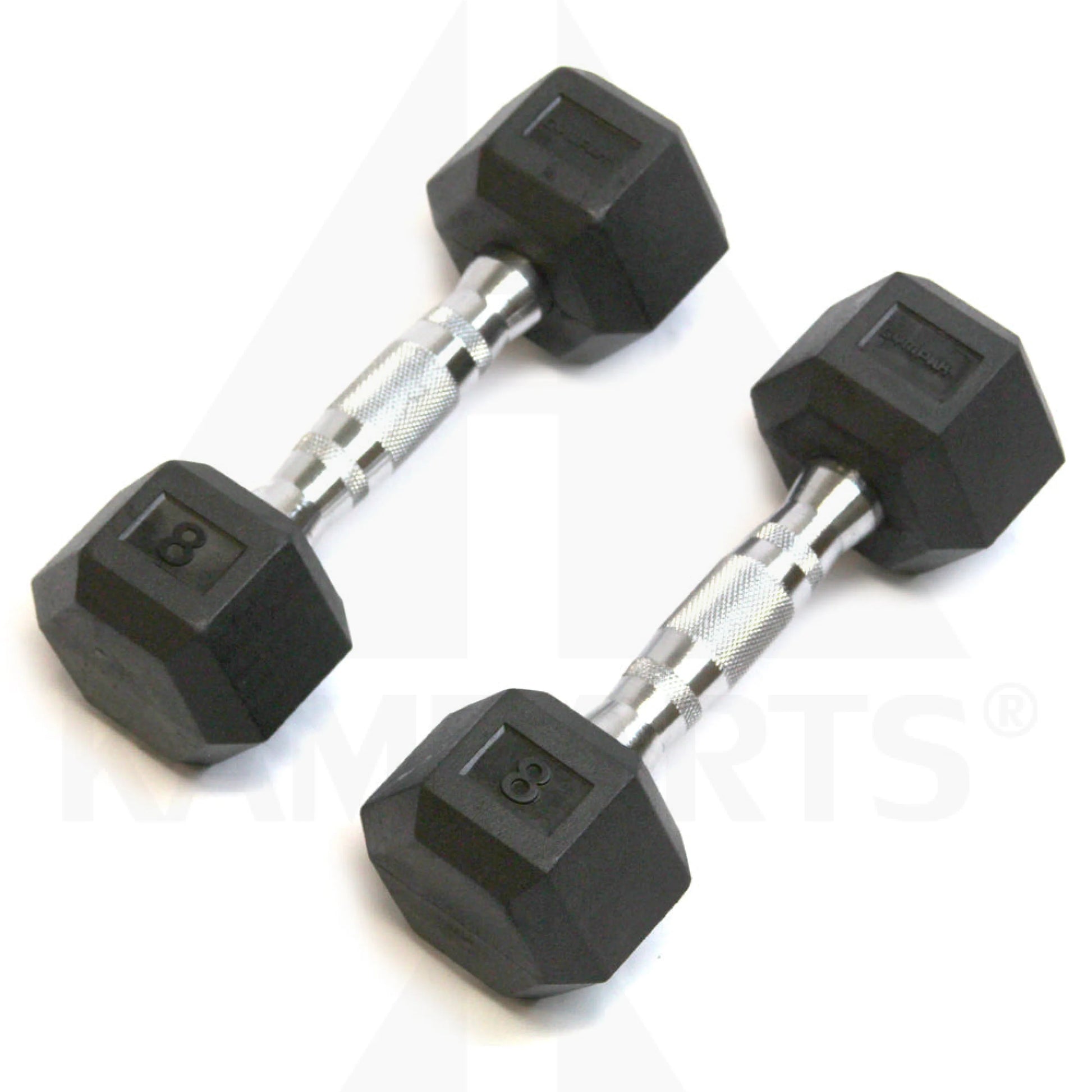 GymPak Rubber Hex Dumbbell - 8 LB - CushBell (Pair) Bars Weights & Benches