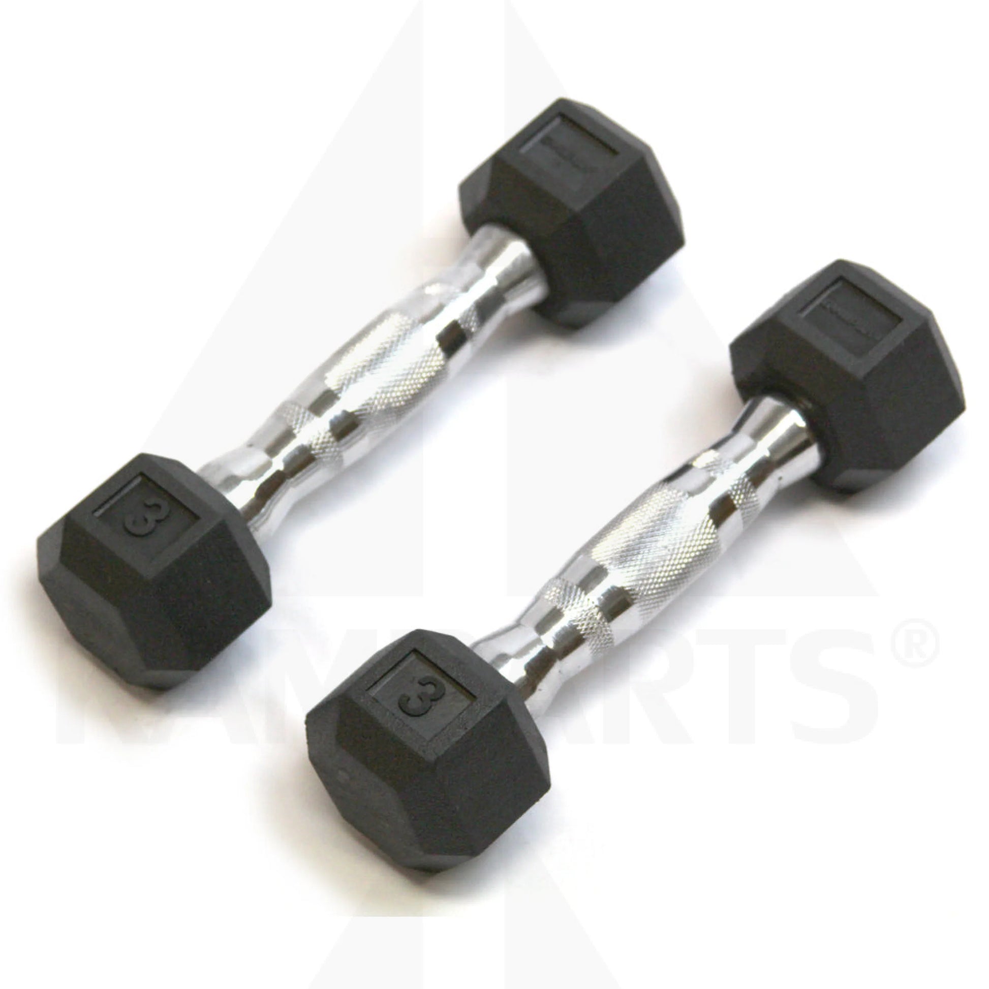 GymPak Rubber Hex Dumbbells – 3LB CushBell (Pair) Bars Weights & Benches