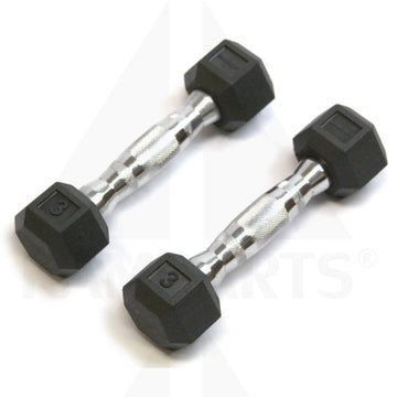 GymPak Rubber Hex Dumbbells – 3LB CushBell (Pair) Bars Weights & Benches