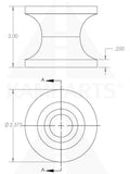 Heavy Duty PU Roller - Metal Hub Molded. 1/2” Bore. 60mm O.D. x 2” H. Parts & Components