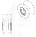 Heavy Duty PU Roller - Metal Hub Molded. 15/32” Bore 2-1/4” O.D. x 32 m/m H Parts & Components