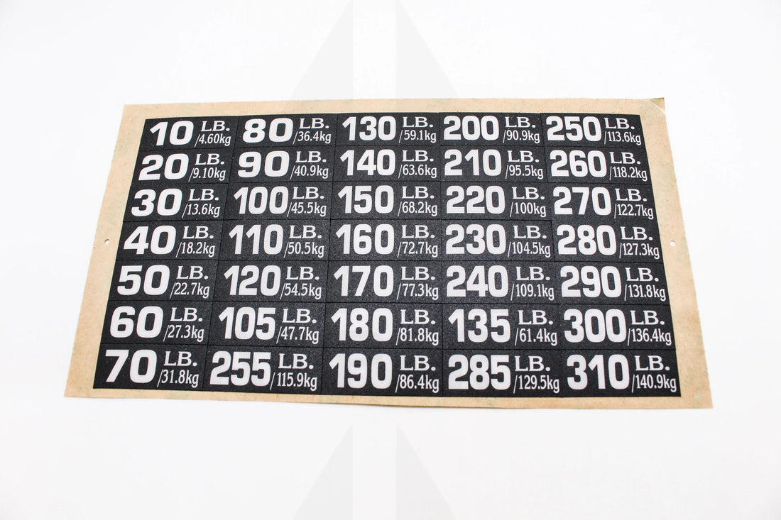 P.C. LAMINATED NUMBER 3M STICKERS WEIGHT STACK STICKERS