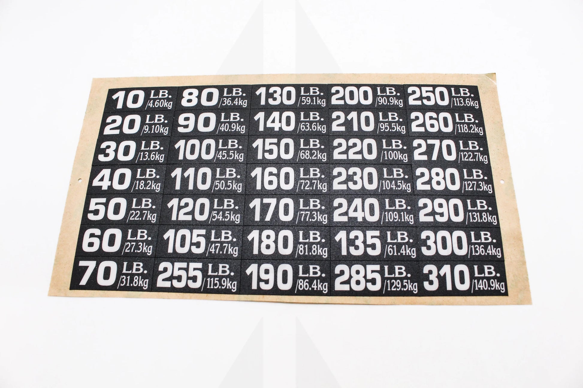 P.C. LAMINATED NUMBER 3M STICKERS WEIGHT STACK STICKERS