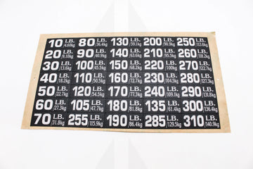 P.C. LAMINATED NUMBER 3M STICKERS WEIGHT STACK STICKERS